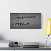 Australian Warfighters Coffee Lewis Gun MK1 digital art canvas print featuring a detailed weapon illustration.