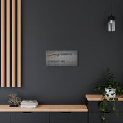 Australian Warfighters Coffee Lewis Gun Mk1 digital art canvas print displayed on a dark grey wall above a shelf