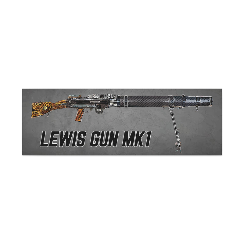 Australian Warfighters Coffee Lewis Gun Mk1 digital art canvas print on a grey textured background.
