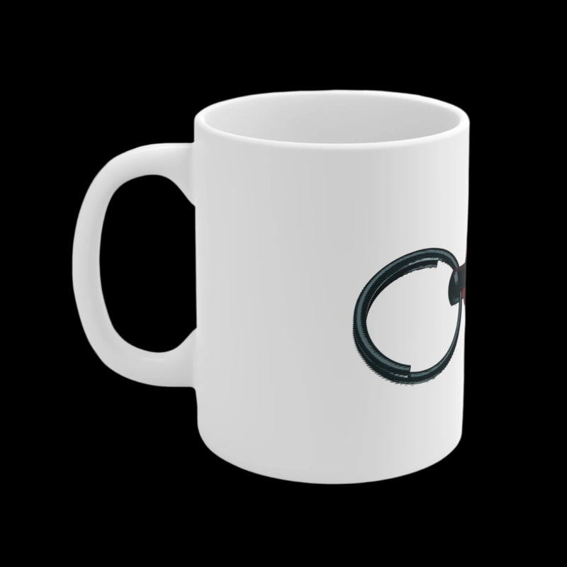 Australian Warfighters Coffee 11oz white ceramic mug featuring a black M16 rifle graphic on a plain background