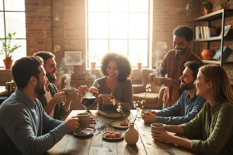House Blend coffee being enjoyed by people