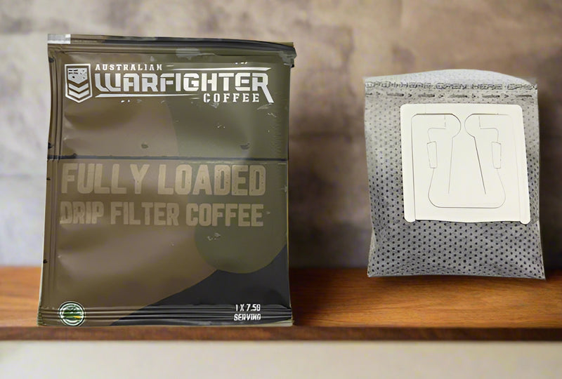 Australian Warfighters Coffee single-serve drip filter bag – veteran-owned coffee
